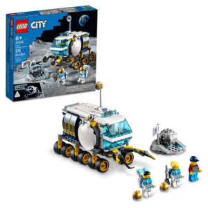 LEGO City Lunar Roving Vehicle, Lunar Space Station, and Lunar Research Base
