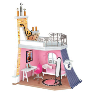 Miraculous Marinette’s 2-in-1 Bedroom & Balcony Playset, Ladybug, Cat Noir, & Marinette Dolls