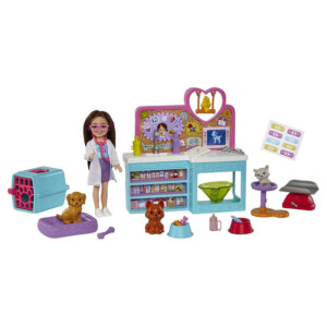 Barbie Chelsea Playhouse and Chelsea Can Be Vet Doll and Playset