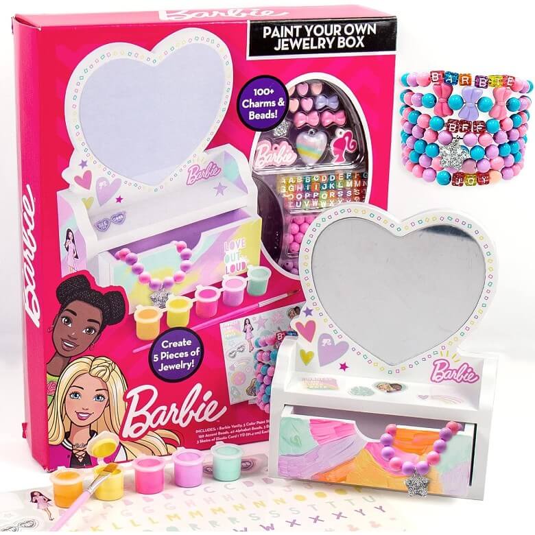 Barbie Paint Your Own Jewelry Box, Makeup Artist, and Layered Lip Balm ...